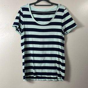 Merona Women’s Blue/Green Striped Top Size L